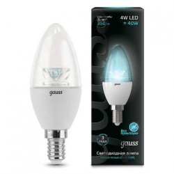 Лампа Gauss LED свеча E14 4W 4100К CL 103201204
