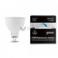  Лампа Gauss LED MR16 GU5.3 5W 4100K DIMM 101505205-D