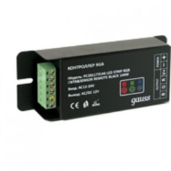 Контроллер для светодиодной ленты RGB 144W 12А с сенсорный пультом ДУ Gauss (цвет черный) PC201173144