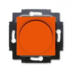 Диммер поворотно-нажимной , 600Вт для ламп накаливания, цвет Оранжевый/Дымчатый черный, Levit, ABB