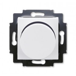 Диммер поворотно-нажимной , 600Вт для ламп накаливания, цвет Белый/Дымчатый черный, Levit, ABB