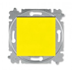 Выключатель 1-клавишный; кнопочный, цвет Желтый/Дымчатый черный, Levit, ABB