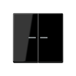 Выключатель 2-клавишный , с подсветкой, цвет Черный, A500, Jung