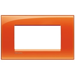 Рамка итальянский стандарт 4 мод прямоугольная, цвет Оранжевый, LivingLight, Bticino