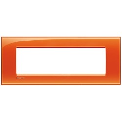 Рамка итальянский стандарт 7 мод прямоугольная, цвет Оранжевый, LivingLight, Bticino