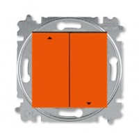 Выключатель для жалюзи (рольставней) кнопочный, цвет Оранжевый/Дымчатый черный, Levit, ABB