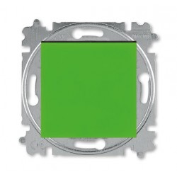 Выключатель 1-клавишный ,проходной (с двух мест), цвет Зеленый/Дымчатый черный, Levit, ABB