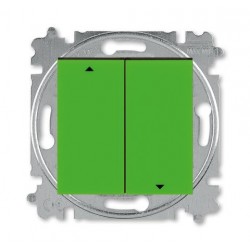 Выключатель для жалюзи (рольставней) кнопочный, цвет Зеленый/Дымчатый черный, Levit, ABB