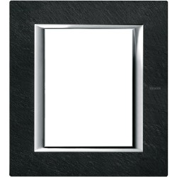 Рамка итальянский стандарт 3+3 мод прямоугольная, цвет Черный мрамор Ардезия, Axolute, Bticino
