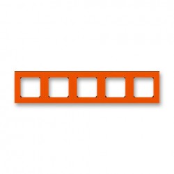 Рамка 5-ая (пятерная), цвет Оранжевый/Дымчатый черный, Levit, ABB