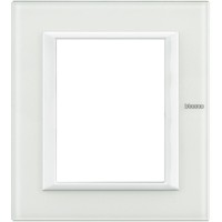 Рамка итальянский стандарт 3+3 мод прямоугольная, цвет Стекло Белое, Axolute, Bticino
