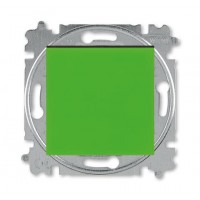 Выключатель 1-клавишный; кнопочный, цвет Зеленый/Дымчатый черный, Levit, ABB