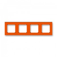 Рамка 4-ая (четверная), цвет Оранжевый/Дымчатый черный, Levit, ABB