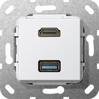 Розетка USB/HDMI (разъем), цвет Белый, Gira