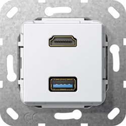 Розетка USB/HDMI (разъем), цвет Белый, Gira