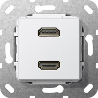 Розетка HDMI 2-ая (разъем), цвет Белый, Gira