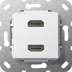 Розетка HDMI 2-ая (разъем), цвет Белый, Gira