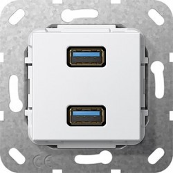 Розетка USB 2-ая (разъем), цвет Белый, Gira