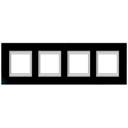 Рамка 4-ая (четверная) прямоугольная, цвет Стекло Черное, Axolute, Bticino