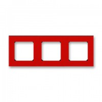 Рамка 3-ая (тройная), цвет Красный/Дымчатый черный, Levit, ABB