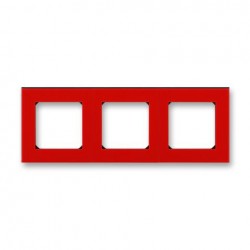 Рамка 3-ая (тройная), цвет Красный/Дымчатый черный, Levit, ABB