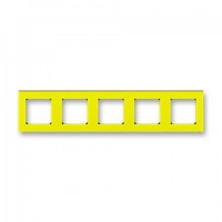 Рамка 5-ая (пятерная), цвет Желтый/Дымчатый черный, Levit, ABB