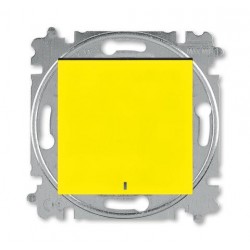 Выключатель 1-клавишный , с подсветкой, цвет Желтый/Дымчатый черный, Levit, ABB