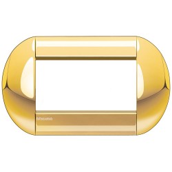 Рамка итальянский стандарт 4 мод овальная, цвет Золото, LivingLight, Bticino