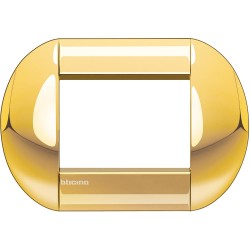 Рамка итальянский стандарт 3 мод овальная, цвет Золото, LivingLight, Bticino