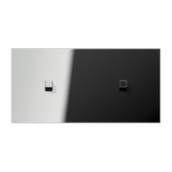Выключатель 1-кл перекр. + Выключатель 1-кл перекр. (тумблер-куб) гориз, цвет Хром, LS1912