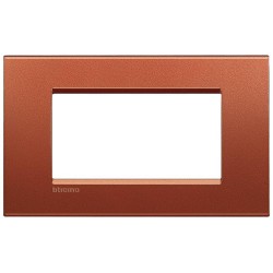 Рамка итальянский стандарт 4 мод прямоугольная, цвет Красный шелк, LivingLight, Bticino