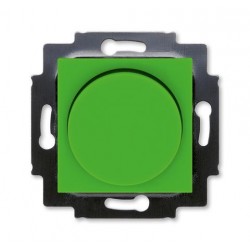Диммер поворотно-нажимной , 600Вт для ламп накаливания, цвет Зеленый/Дымчатый черный, Levit, ABB