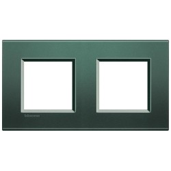 Рамка 2-ая (двойная) прямоугольная, цвет Зеленый шелк, LivingLight, Bticino