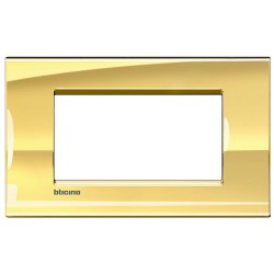 Рамка итальянский стандарт 4 мод прямоугольная, цвет Золото, LivingLight, Bticino