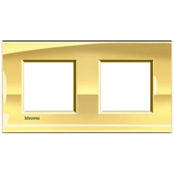 Рамка 2-ая (двойная) прямоугольная, цвет Золото, LivingLight, Bticino