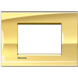 Рамка итальянский стандарт 3 мод прямоугольная, цвет Золото, LivingLight, Bticino