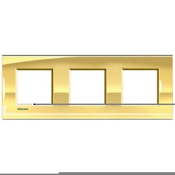 Рамка 3-ая (тройная) прямоугольная, цвет Золото, LivingLight, Bticino
