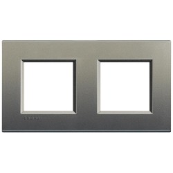 Рамка 2-ая (двойная) прямоугольная, цвет Серый шелк, LivingLight, Bticino