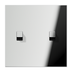Выключатель 2-кл кноп. НО (тумблер-куб), цвет Хром, LS1912