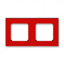 Рамка 2-ая (двойная), цвет Красный/Дымчатый черный, Levit, ABB