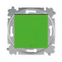 Выключатель 1-клавишный , с подсветкой, цвет Зеленый/Дымчатый черный, Levit, ABB