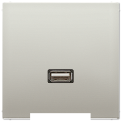 Розетка USB 1-ая (разъем), цвет Edelstahl (сталь), LS990, Jung
