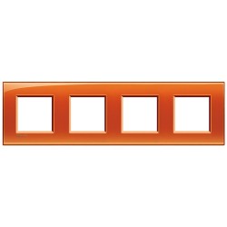 Рамка 4-ая (четверная) прямоугольная, цвет Оранжевый, LivingLight, Bticino