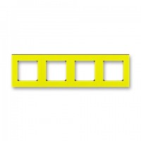 Рамка 4-ая (четверная), цвет Желтый/Дымчатый черный, Levit, ABB