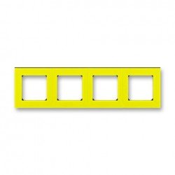 Рамка 4-ая (четверная), цвет Желтый/Дымчатый черный, Levit, ABB