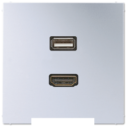 Розетка USB/HDMI (разъем), цвет Алюминий, LS990, Jung