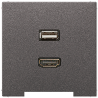 Розетка USB/HDMI (разъем), цвет Антрацит, LS990, Jung