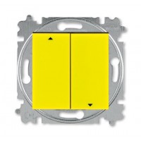 Выключатель для жалюзи (рольставней) кнопочный, цвет Желтый/Дымчатый черный, Levit, ABB