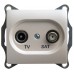 Розетка телевизионная оконечная тv-sat , перламутр, серия glossa, schneider electric GSL000697