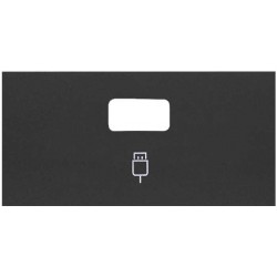 Розетка USB 2.0 тип А одинарная для передачи данных Simon 100, винтовой зажим, черный матовый